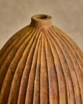 Large Fluted Ceramic Vase