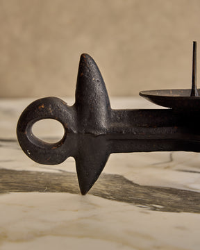 Pair of Black Iron Candle Holders