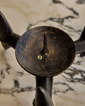 Pair of Black Iron Candle Holders