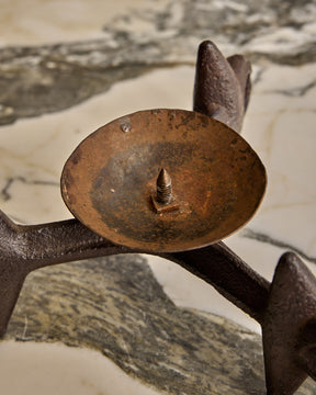 Pair of Black Iron Candle Holders