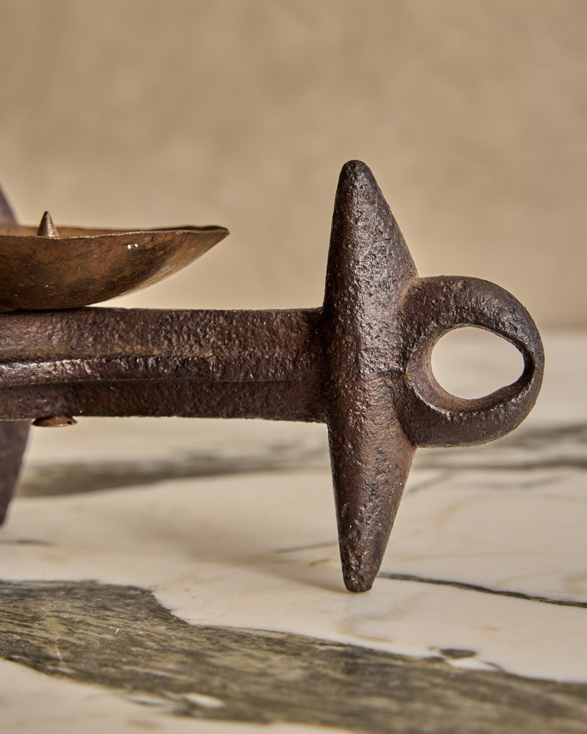 Pair of Black Iron Candle Holders