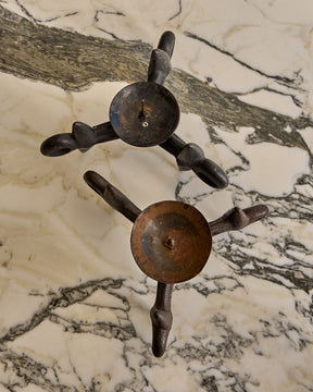 Pair of Black Iron Candle Holders