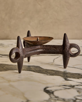 Pair of Black Iron Candle Holders