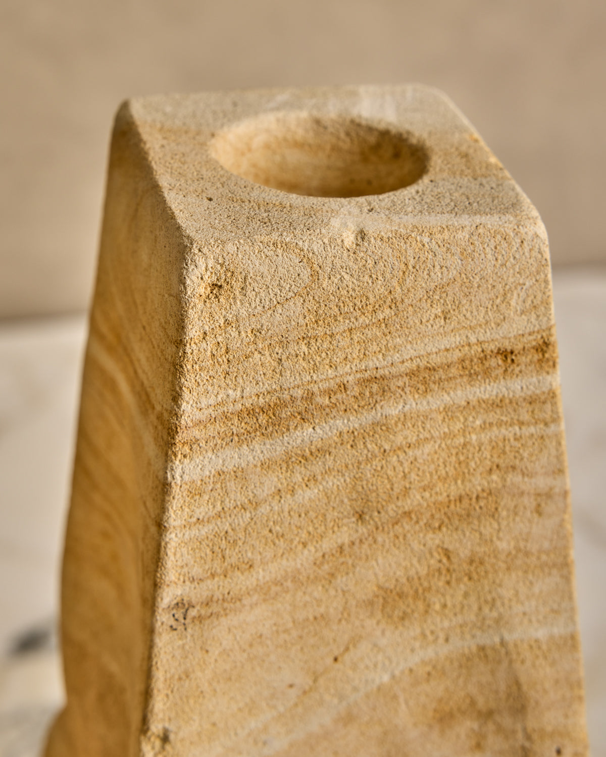 Pair of Twisted Stone Candle Holders