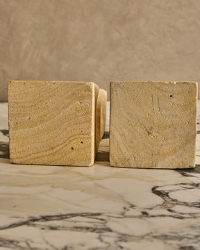 Pair of Twisted Stone Candle Holders