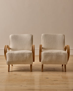 Pair of Boucle Lounge Chairs