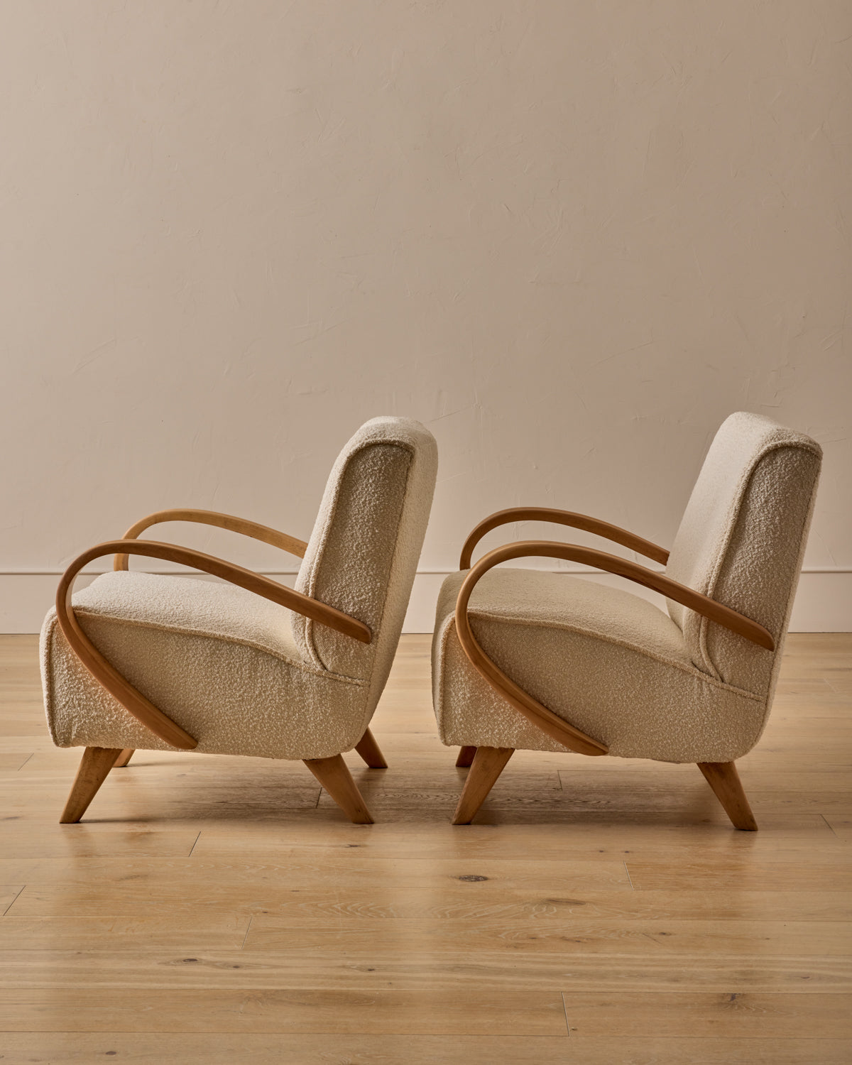 Pair of Boucle Lounge Chairs