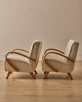 Pair of Boucle Lounge Chairs