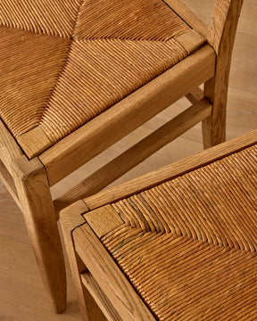 Woven Rush Oak Dining Chairs