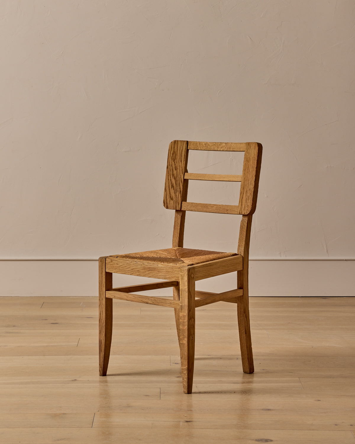Woven Rush Oak Dining Chairs