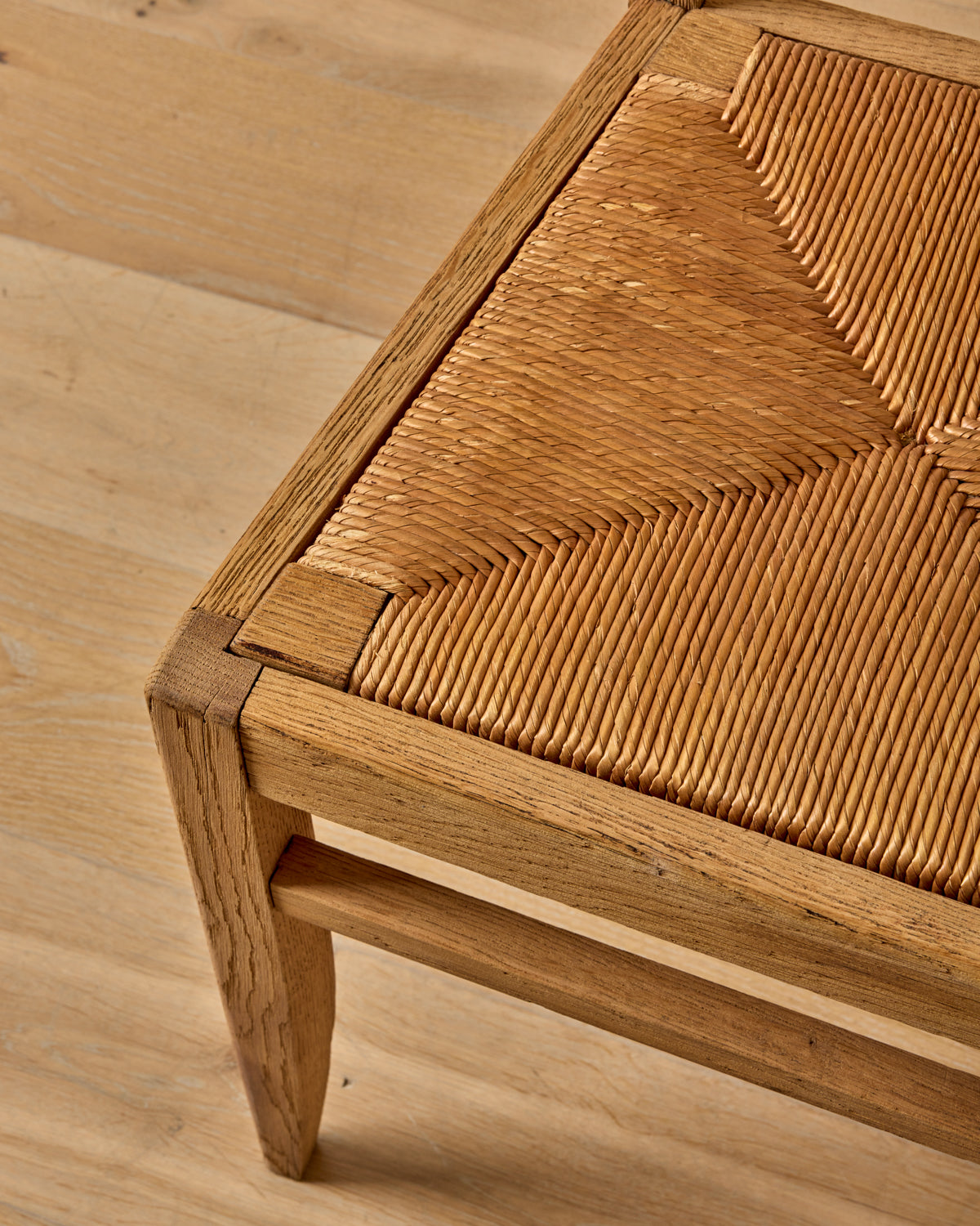 Woven Rush Oak Dining Chairs