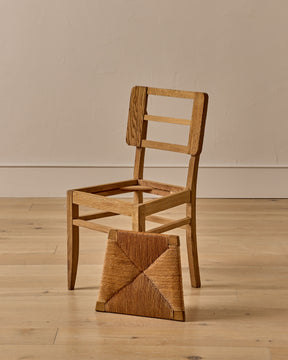 Woven Rush Oak Dining Chairs