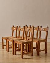 1960s French Woven Dining Chairs