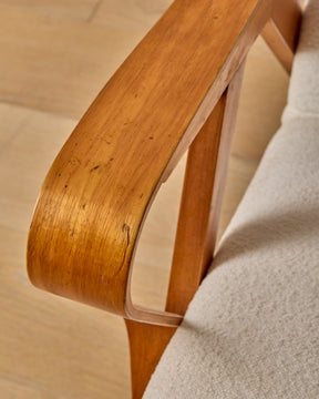 Pair of Mid-Century Beech Lounge Chairs