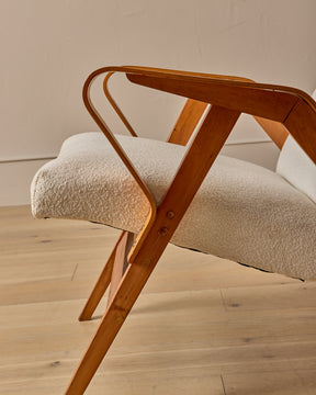 Pair of Mid-Century Beech Lounge Chairs