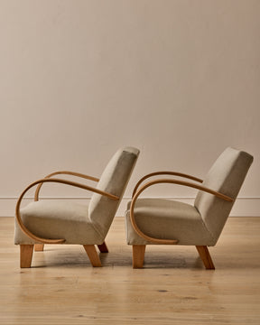 Pair of Halabala Style Lounge Chairs