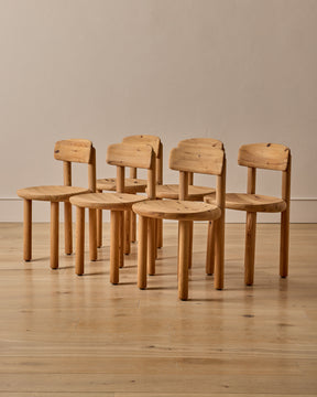 Pine Dining Chairs with Swivel Backrest