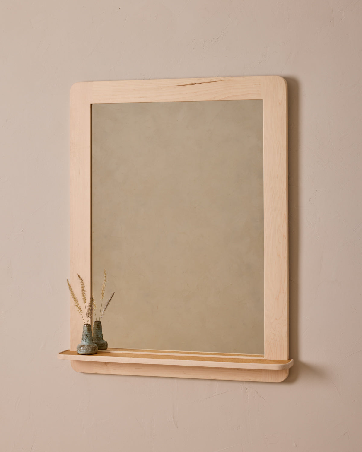 Bennett Mirror with Shelf - Clear Maple