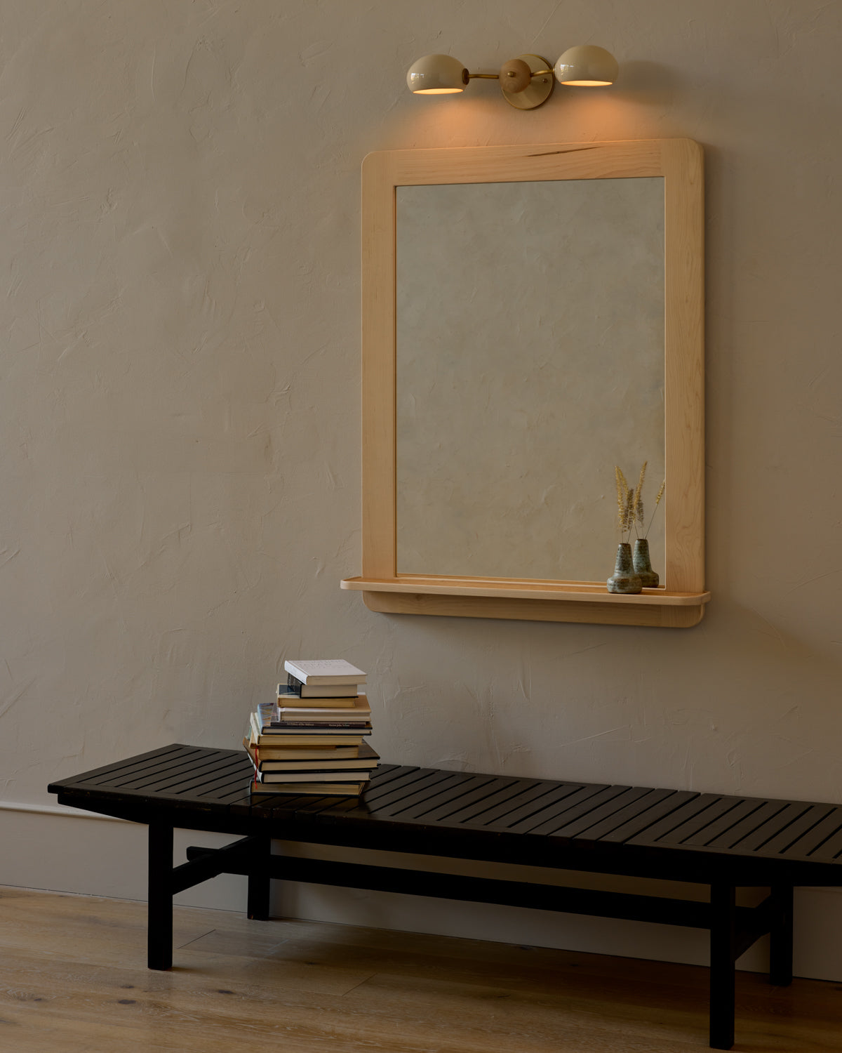 Bennett Mirror with Shelf - Clear Maple