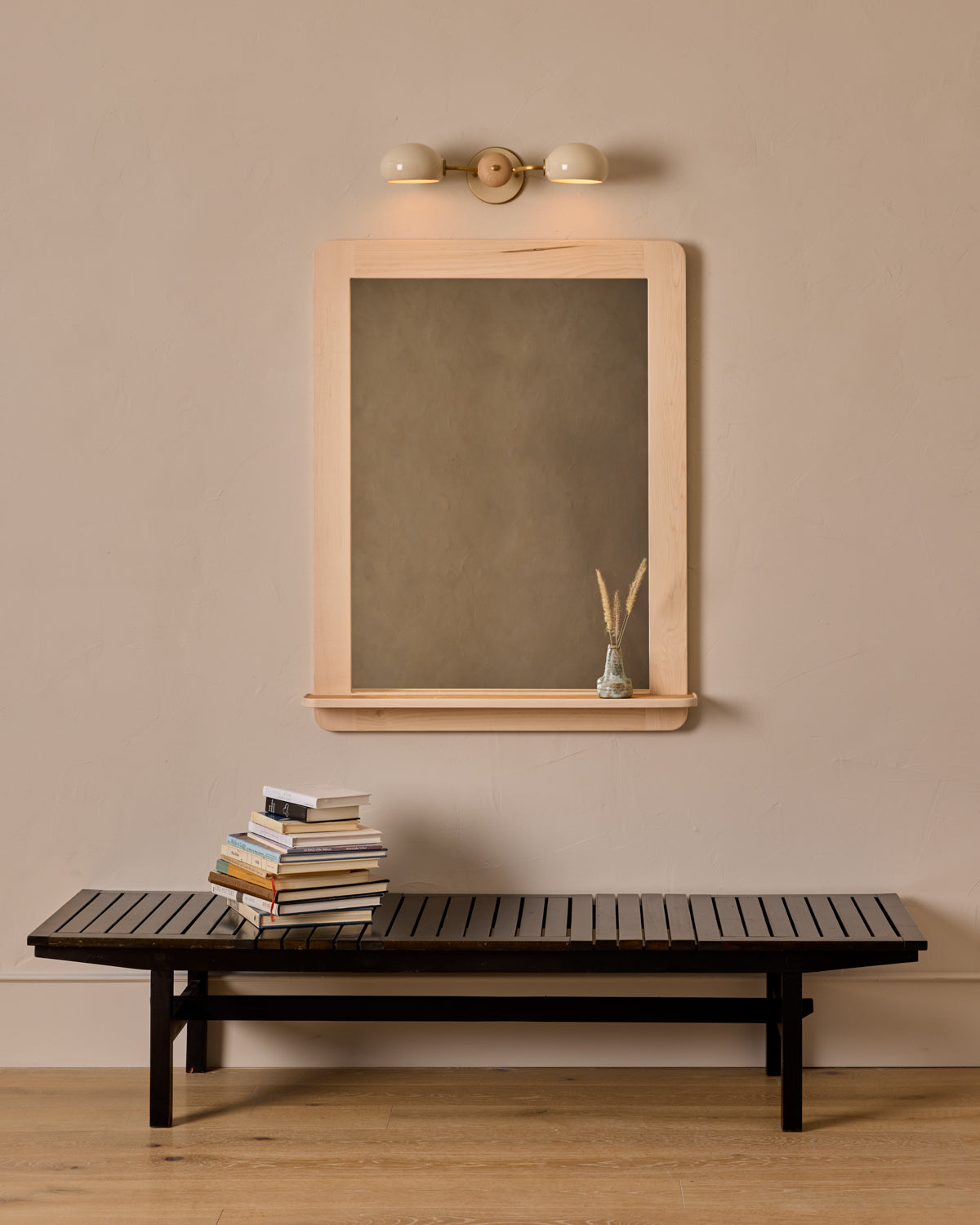 Bennett Mirror with Shelf - Clear Maple