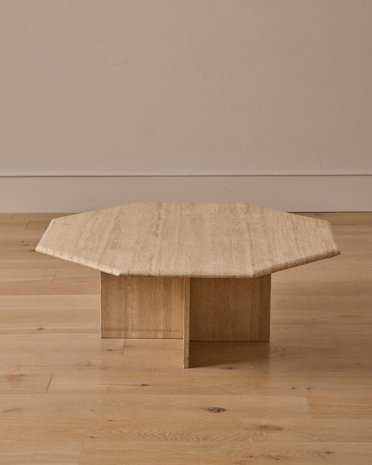 Octagon Travertine Coffee Table