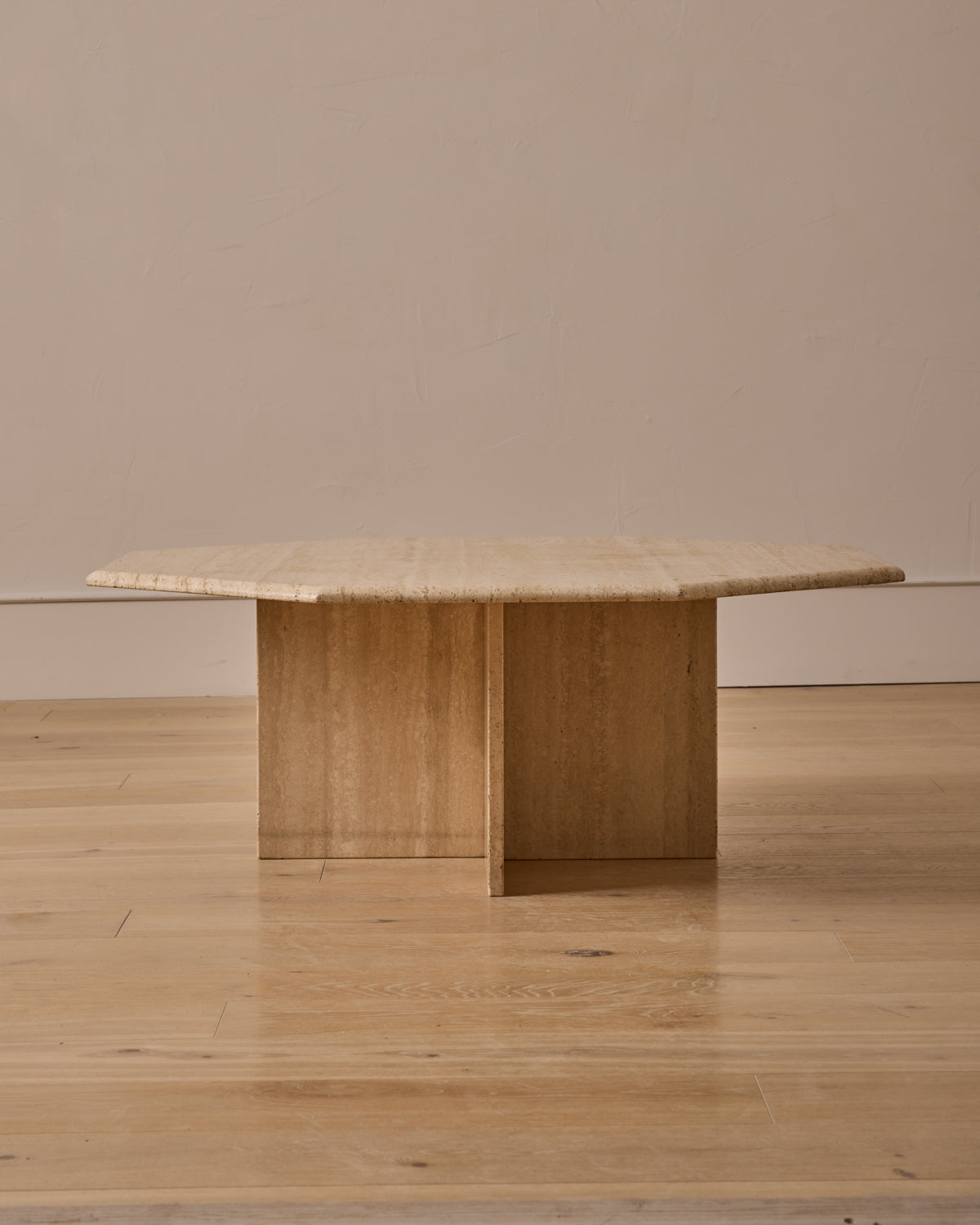 Octagon Travertine Coffee Table