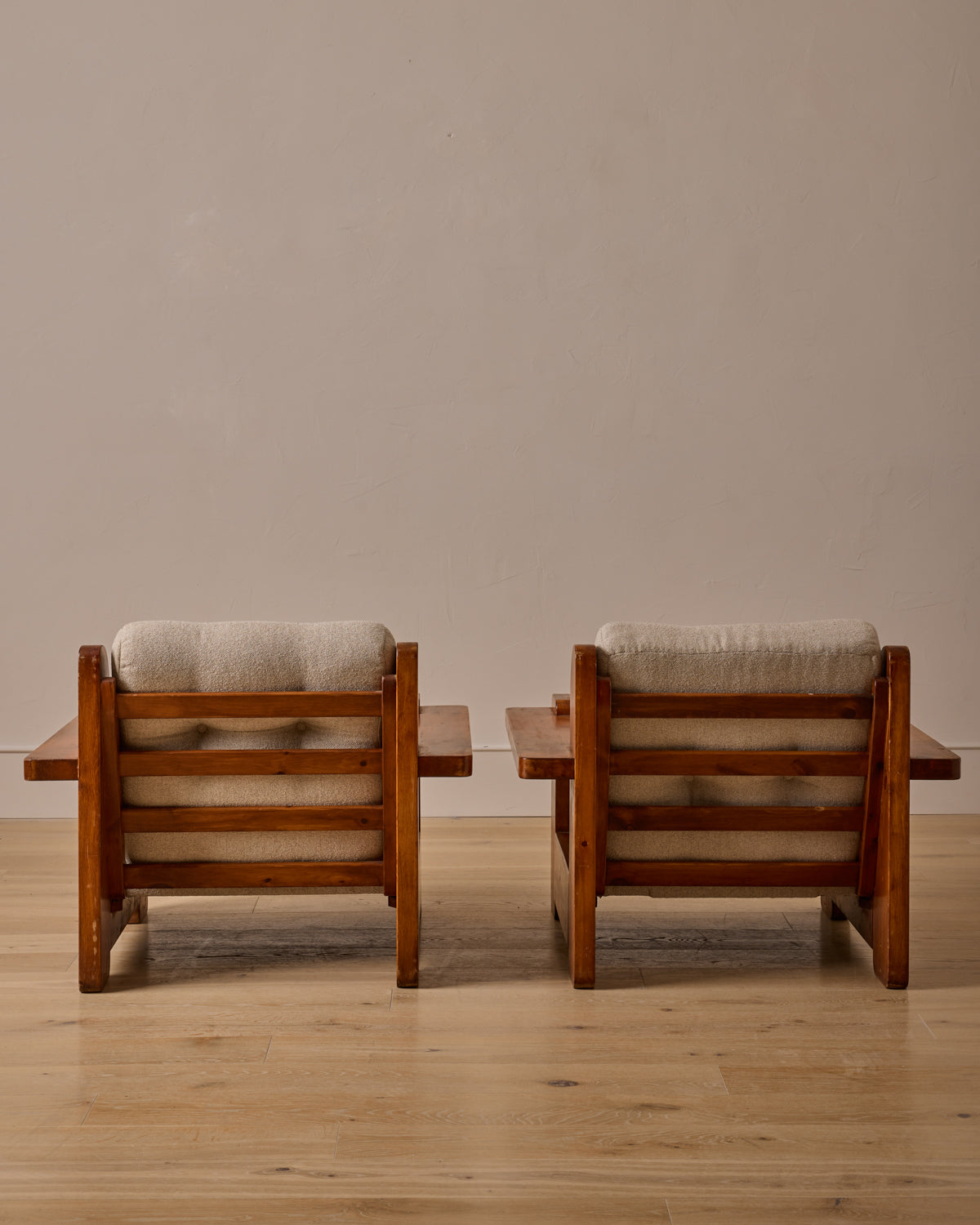 Pair of French Oak Lounge Chairs