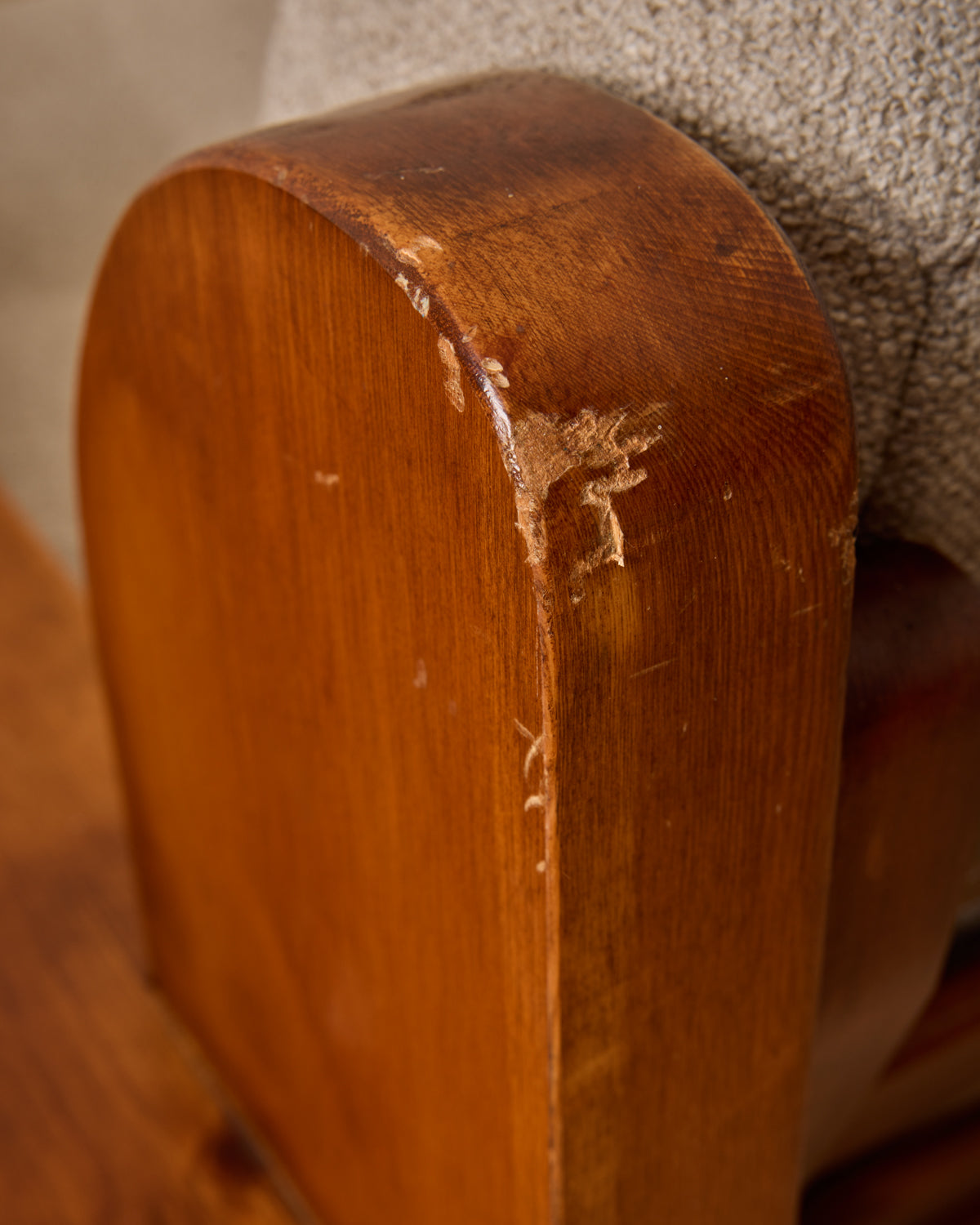 Pair of French Oak Lounge Chairs