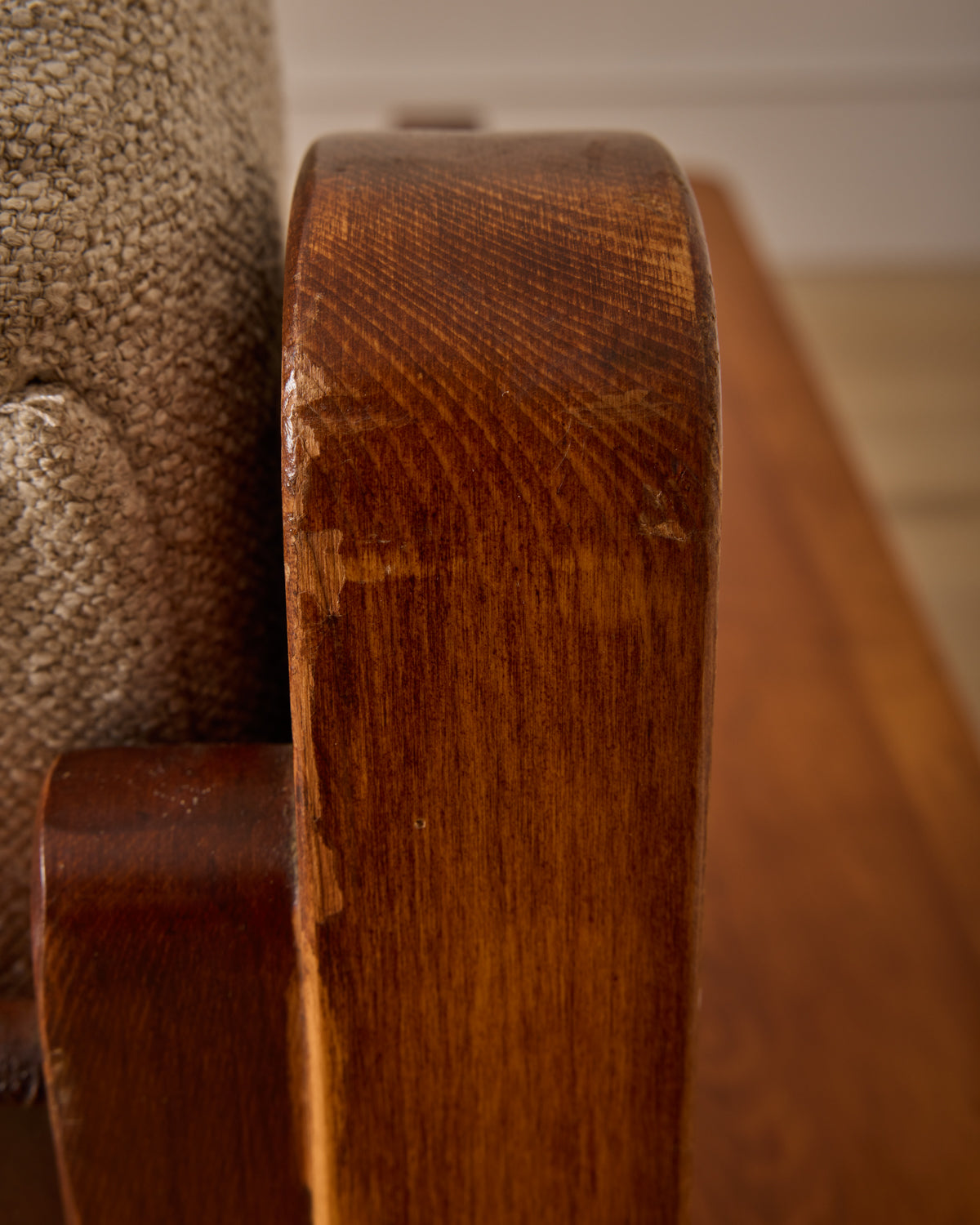 Pair of French Oak Lounge Chairs