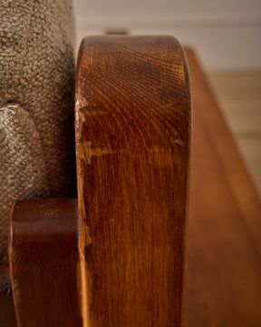 Pair of French Oak Lounge Chairs