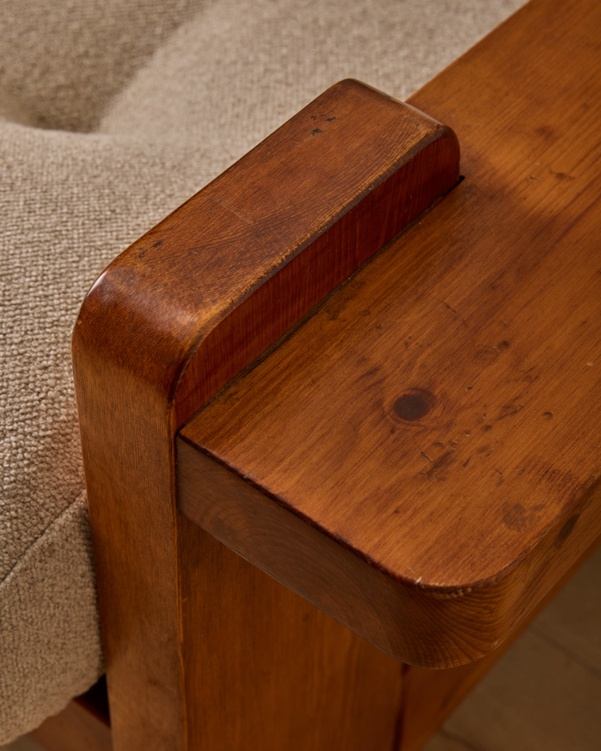 Pair of French Oak Lounge Chairs