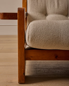 Pair of French Oak Lounge Chairs