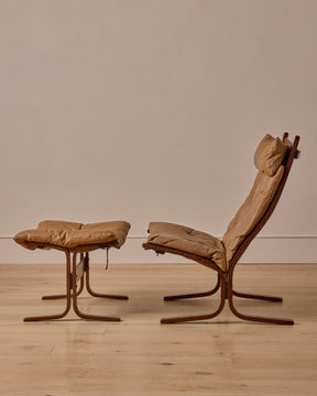 Leather 'Siesta' Lounge Chair + Ottoman