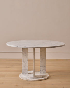 Column Base Marble Dining Table