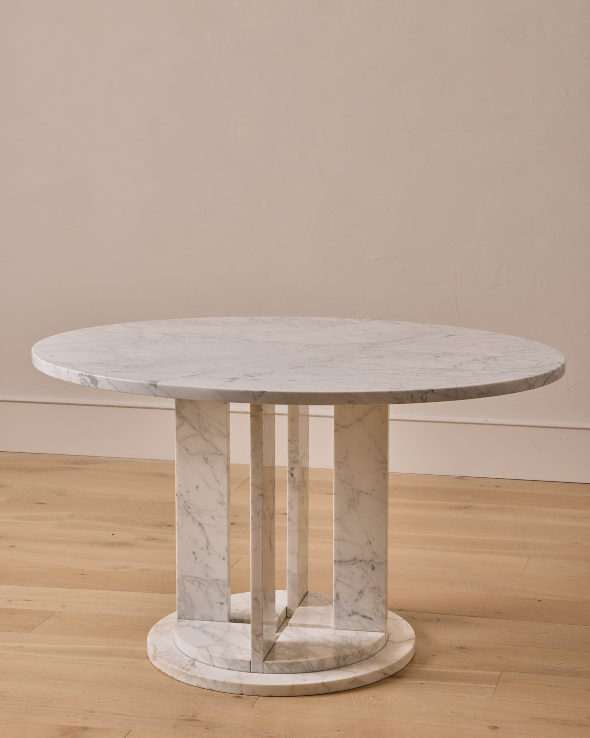 Column Base Marble Dining Table