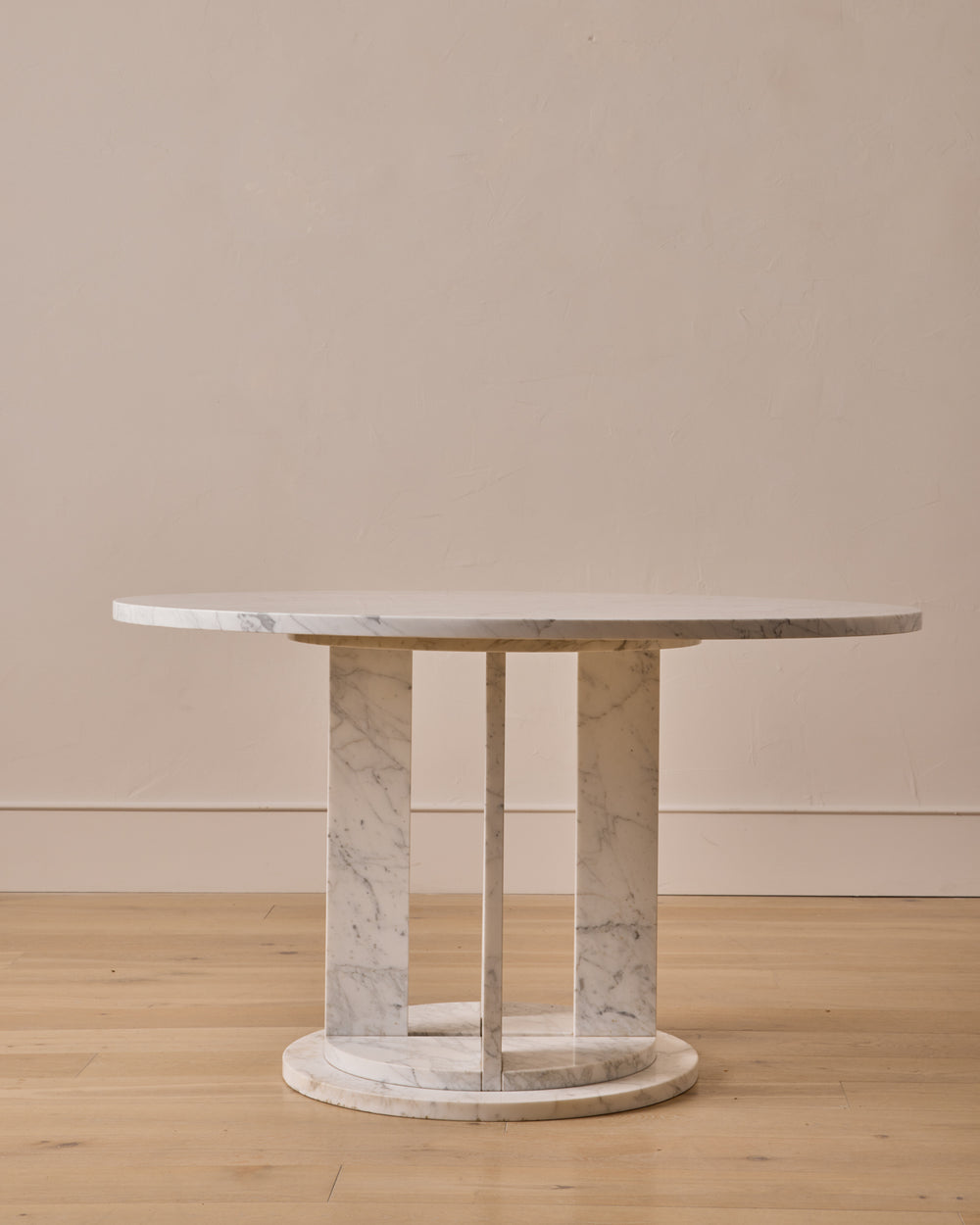 Column Base Marble Dining Table