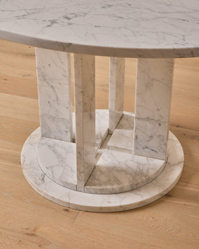 Column Base Marble Dining Table