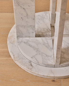 Column Base Marble Dining Table