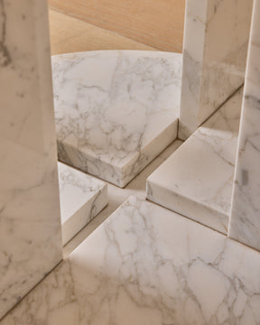 Column Base Marble Dining Table