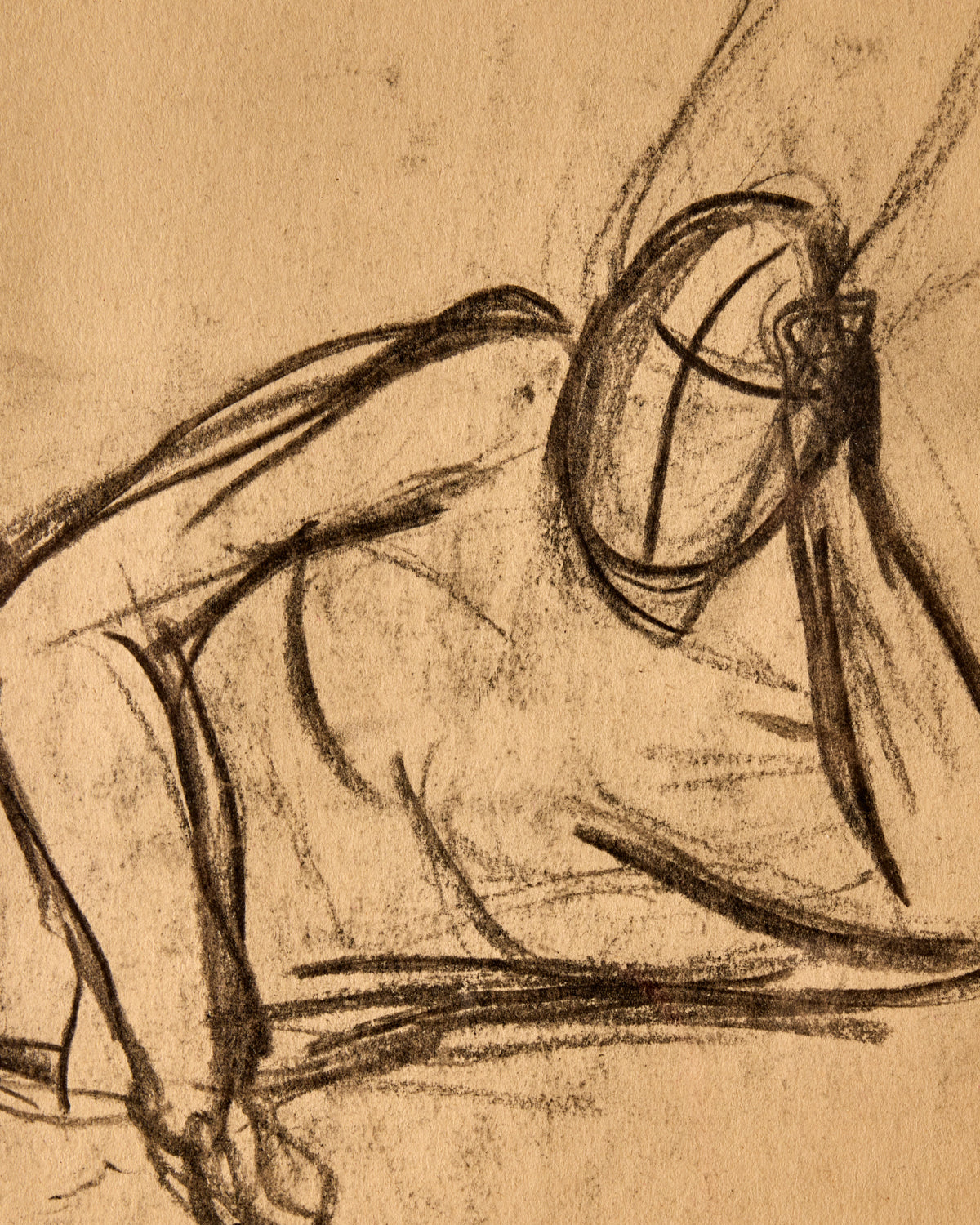 Laying Figure Study in Charcoal