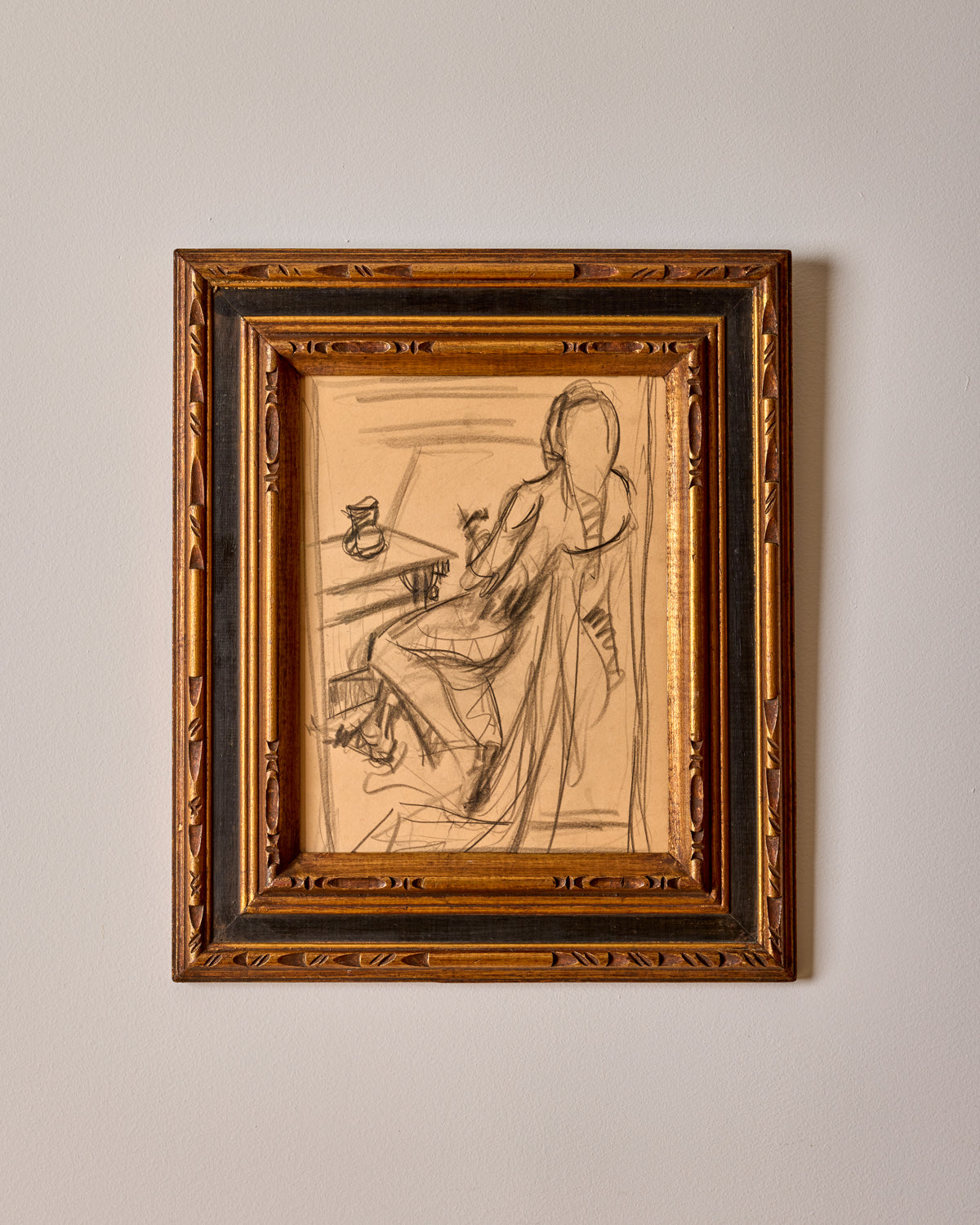 Sitting Figure at Table Sketch