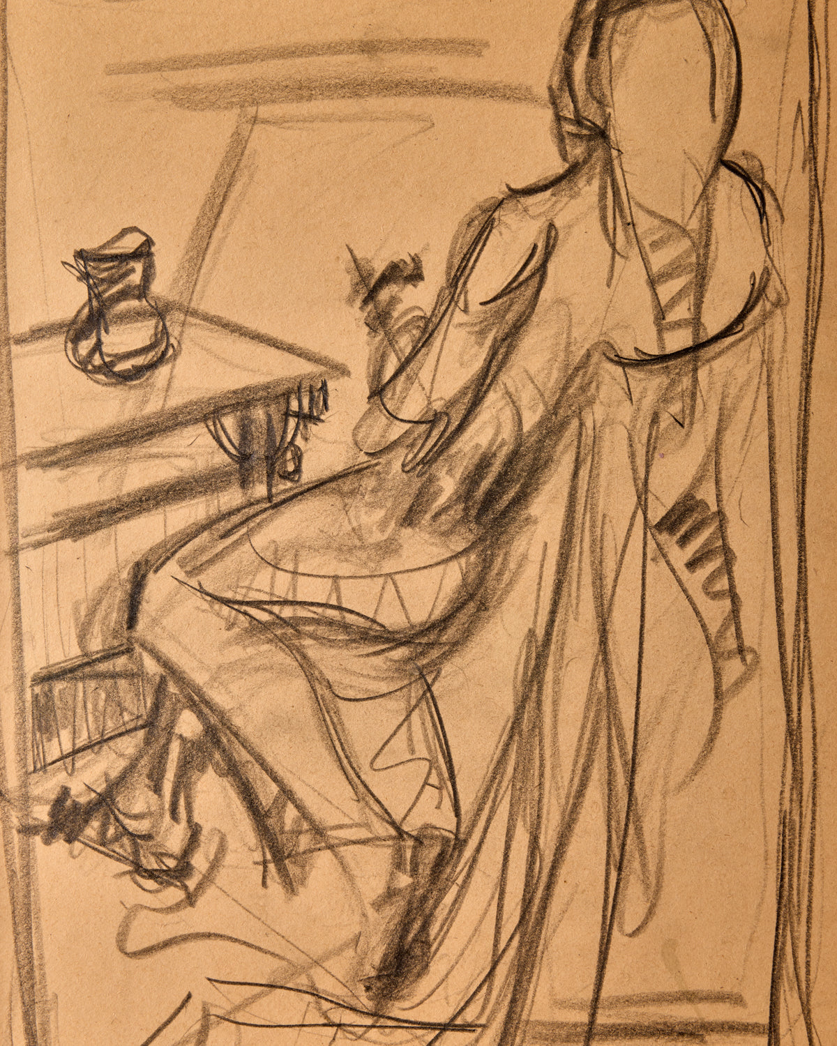 Sitting Figure at Table Sketch