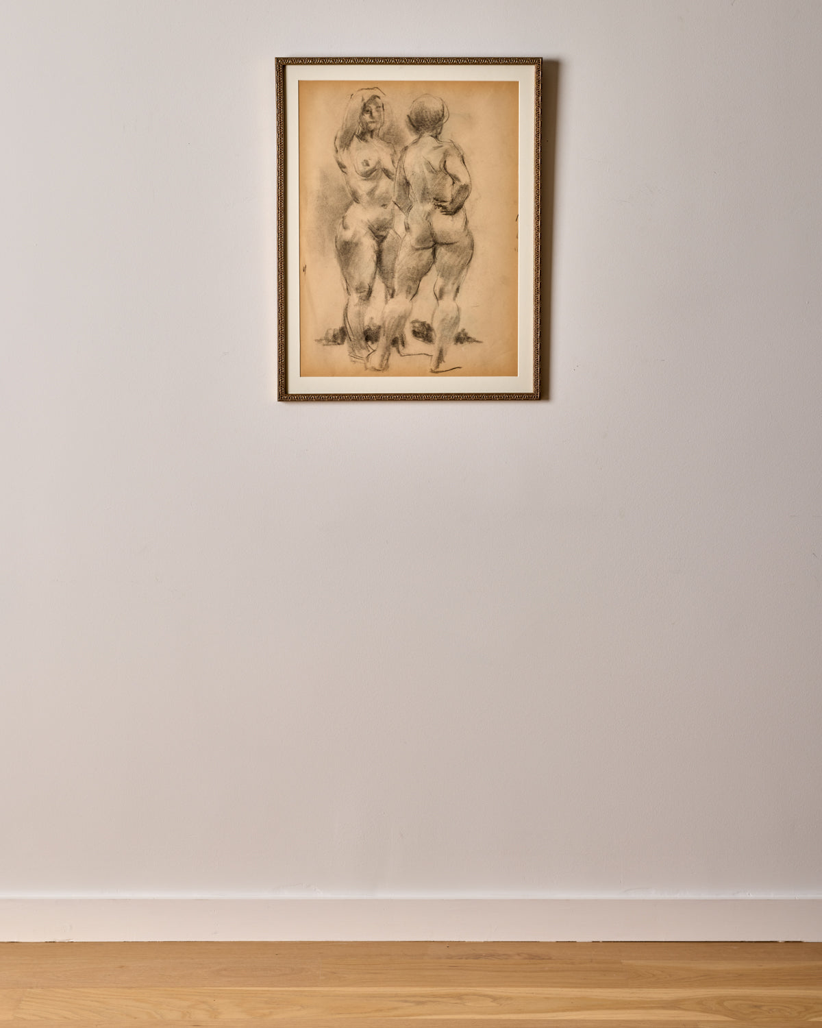 Two Figures Study in Charcoal