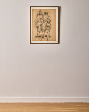 Two Figures Study in Charcoal