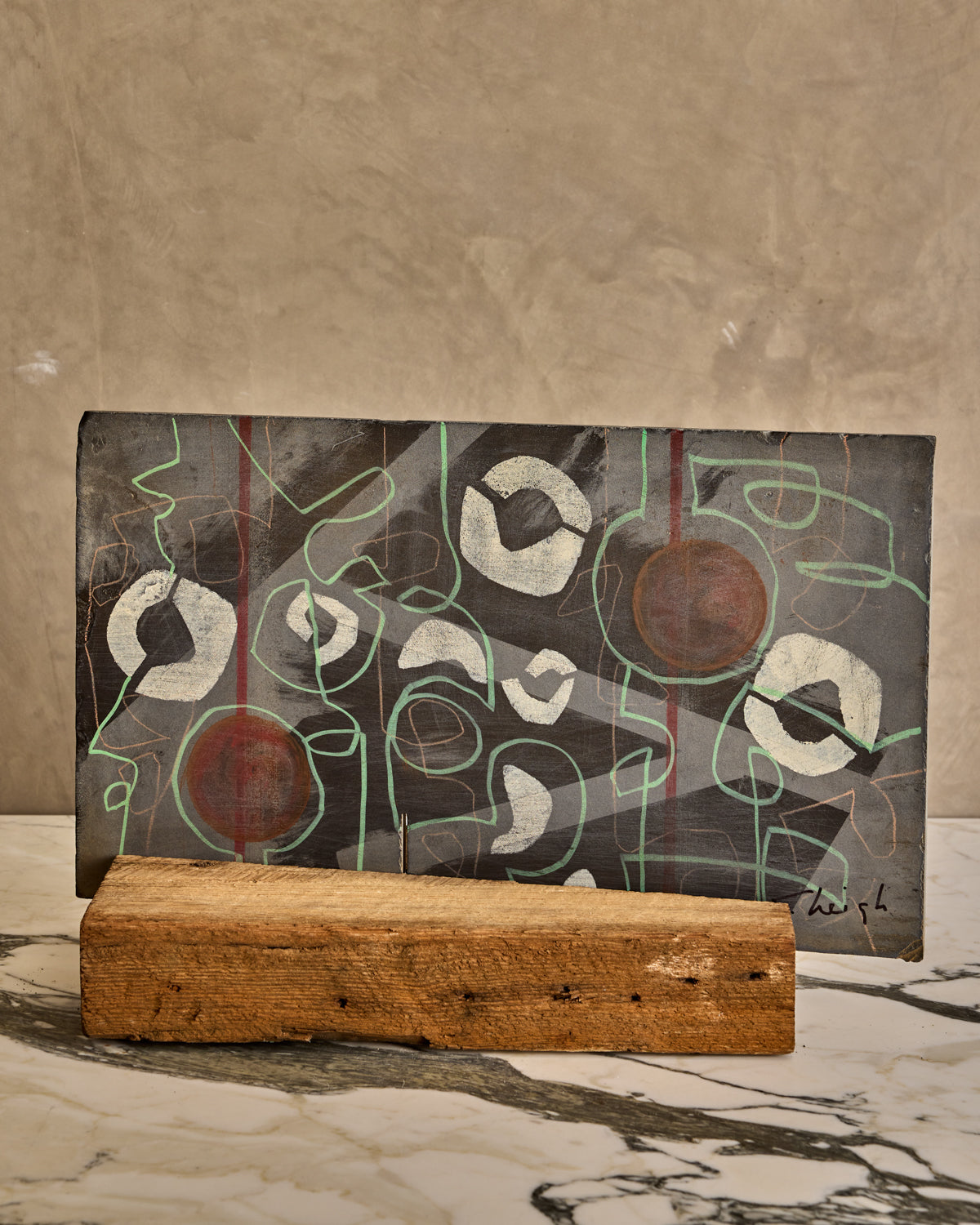 Painting on Slate with Wood Block