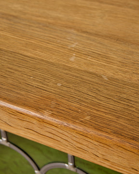 Danish Oak Highboard with Green Glass