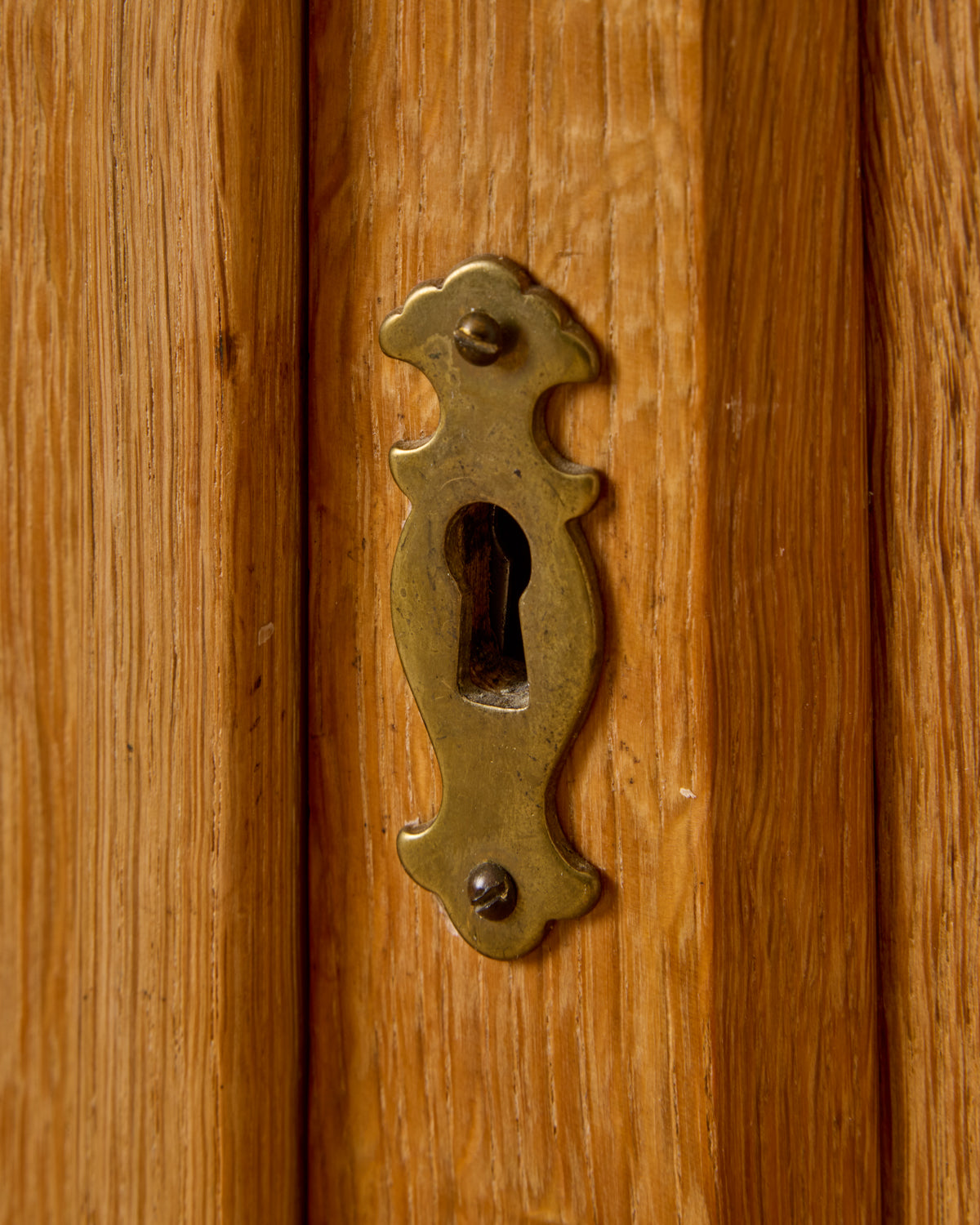 Danish Oak Highboard with Green Glass