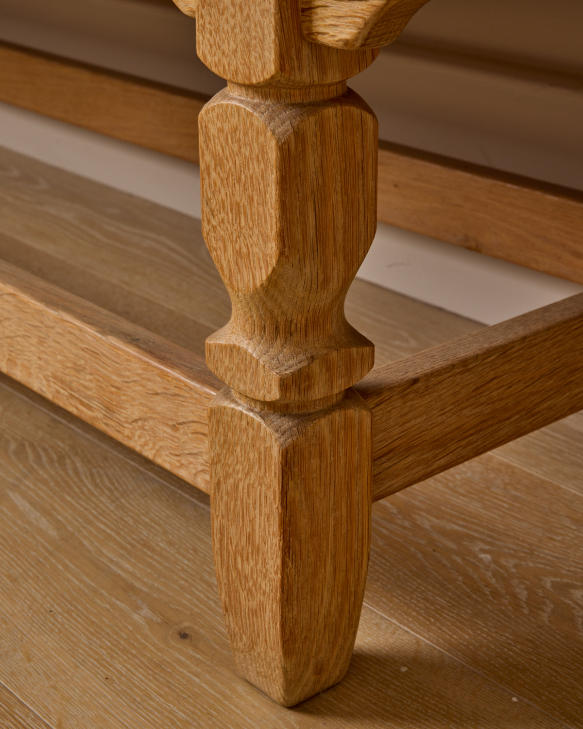 Danish Oak Highboard with Green Glass