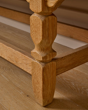 Danish Oak Highboard with Green Glass