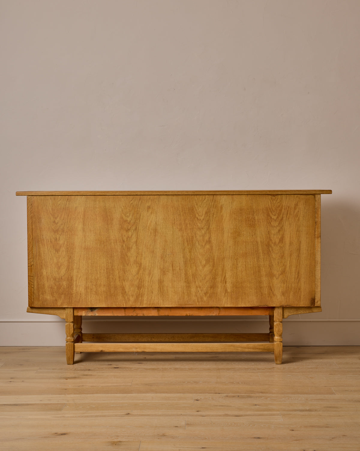 Danish Oak Highboard with Green Glass